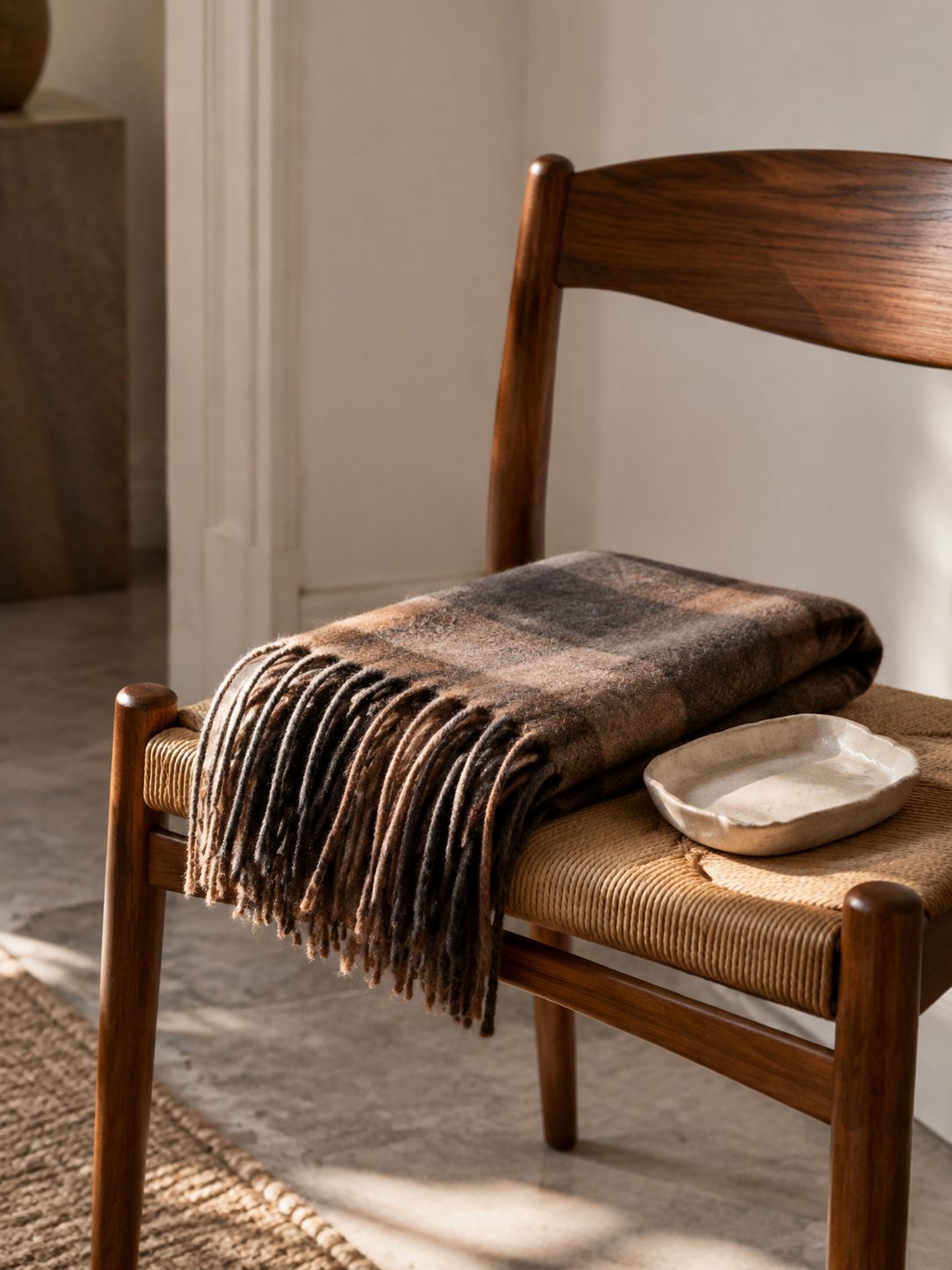 A belt, scarf or hat kept close