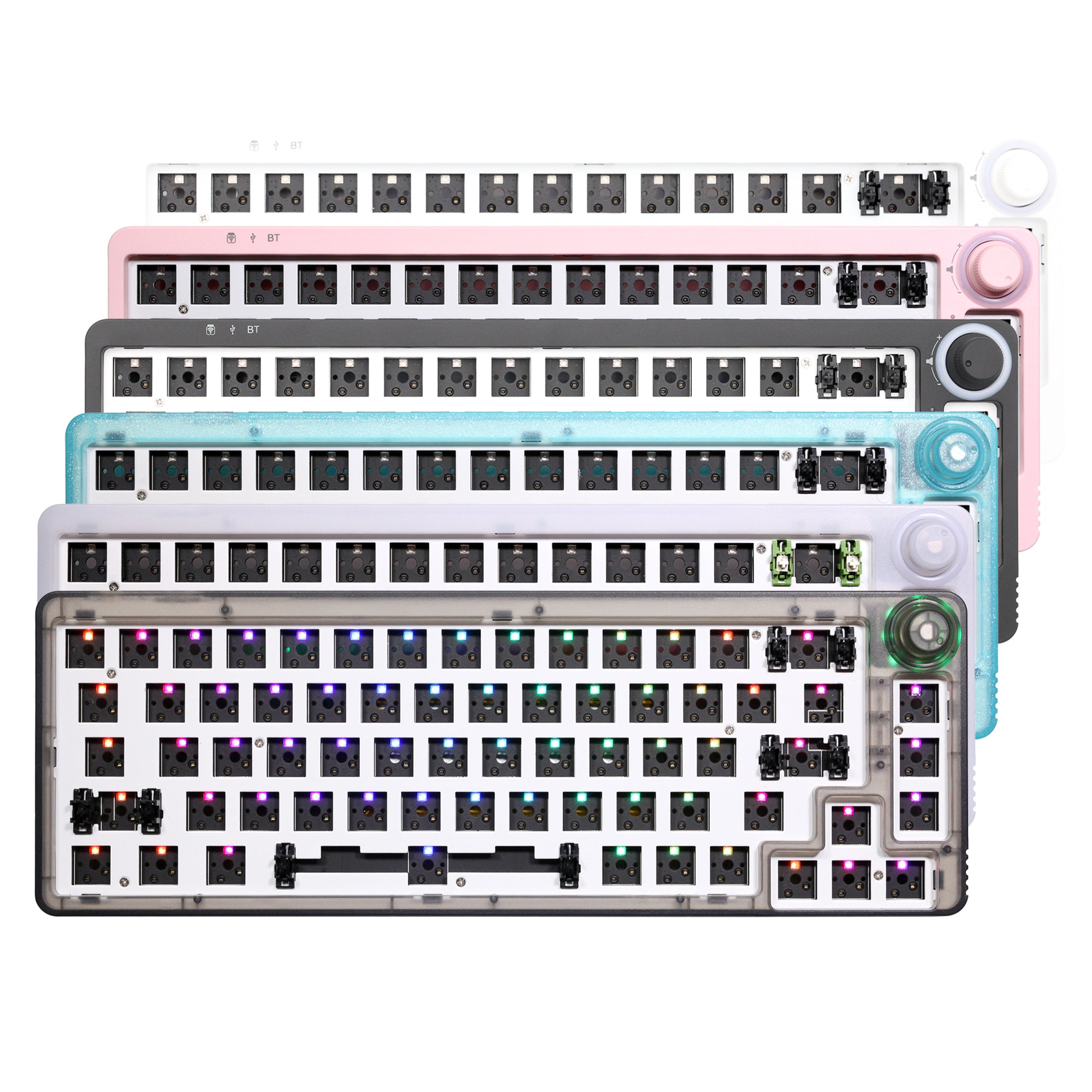 HOMOO KF068 3 Mode Wireless 65% Knob Mechanical Keyboard kit Black
