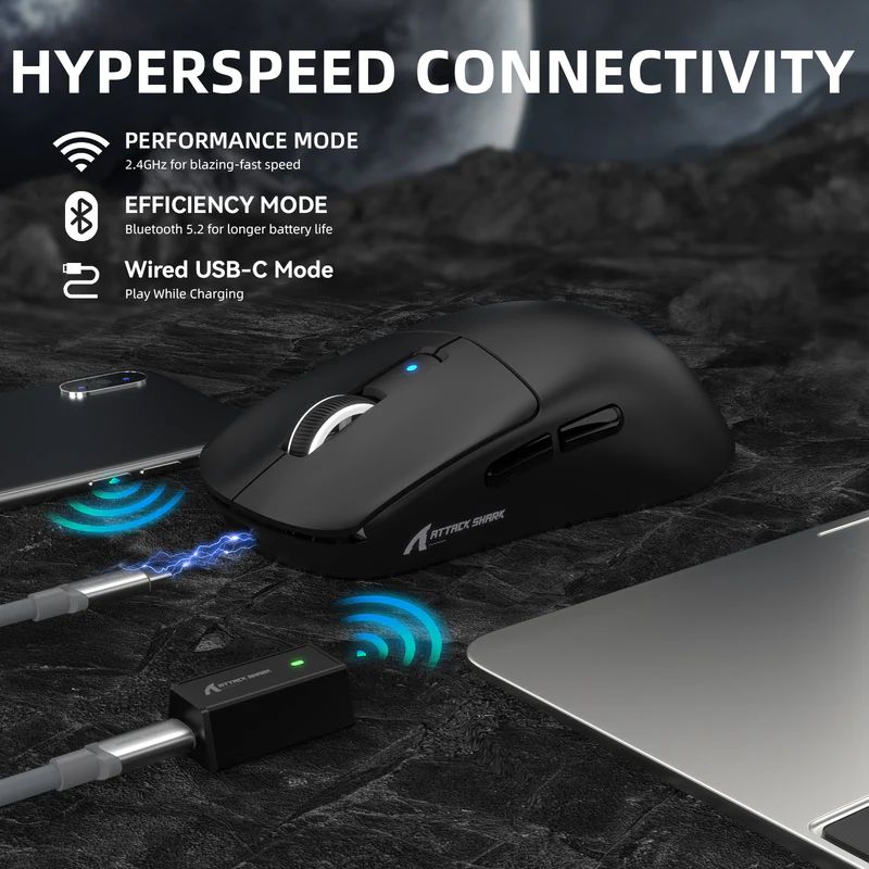 ATTACK SHARK R6 LIGHTSPEED Wireless Gaming Mouse